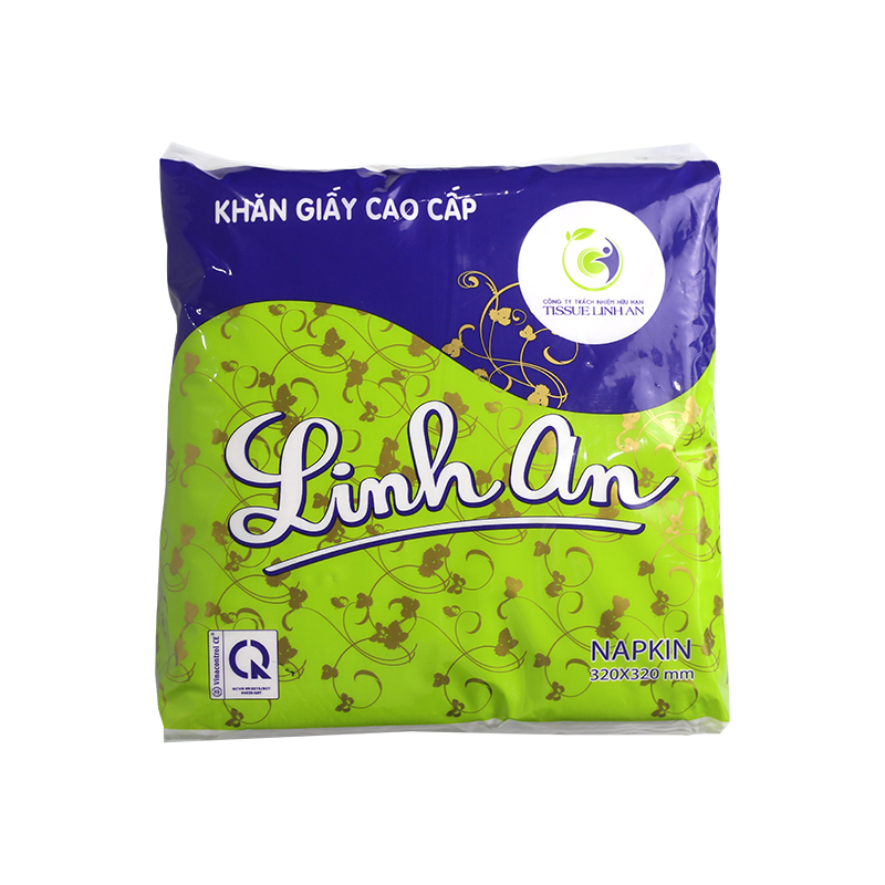 KHANKR1-Khăn ăn Linh An 100 tờ, khổ 32*32 (40 gói/thùng)